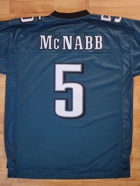 VTG Y2K Philadelphia Eagles NFL McNabb #5 Green Jersey Reebok Equipment Size XL